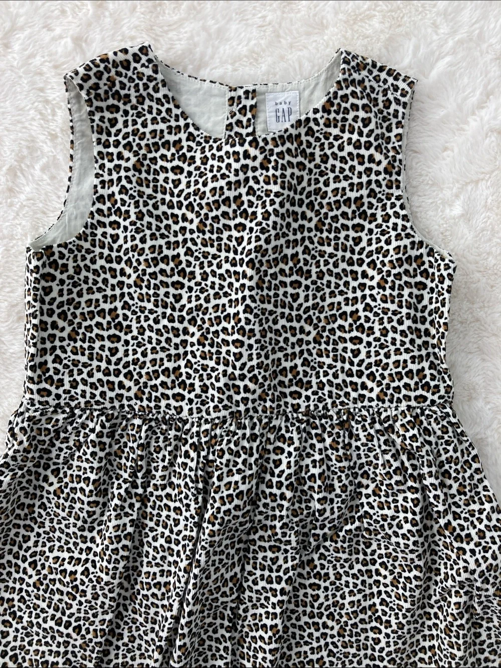 SALE! 50% Off GAP Girls' Leopard Print Sleeveless Corduroy/Velvet Dress Size 5